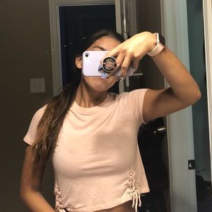 H&M corset pink crop